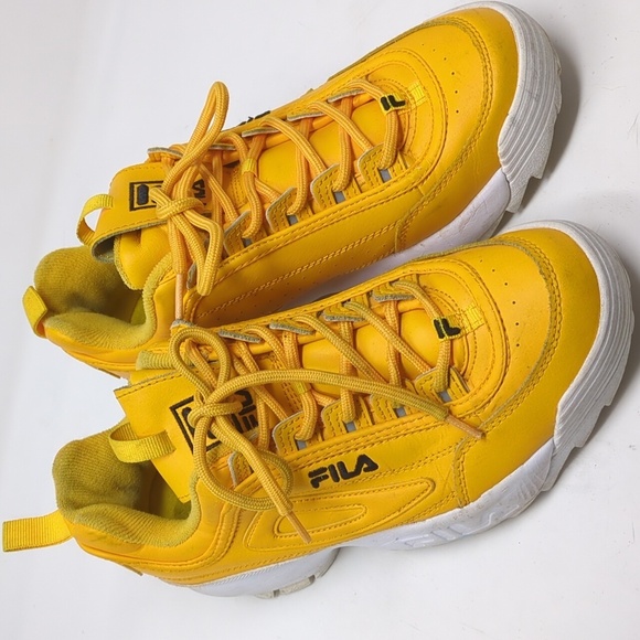 Fila disrupter 2 yellow sneakers size 10 runs small - Picture 3 of 7